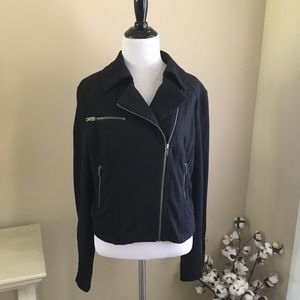 Cotton blend moto jacket